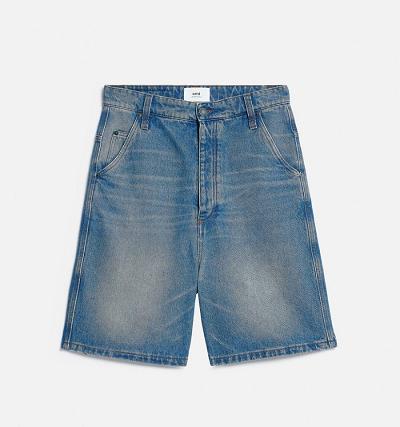 Ami Paris Alex Fit Men's Denim Blue | ami-NZ442