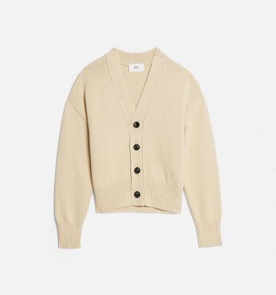 Ami Paris Ami de Coeur Men's Cardigans Beige | ami-NZ286