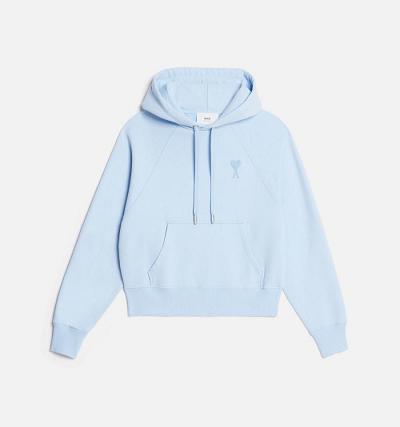 Ami Paris Ami de Coeur Men's Hoodies Blue | ami-NZ303