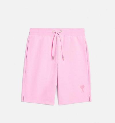 Ami Paris Ami de Coeur Men's Shorts Pink | ami-NZ175