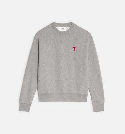 Ami Paris Ami de Coeur Men's Sweatshirts Grey | ami-NZ198