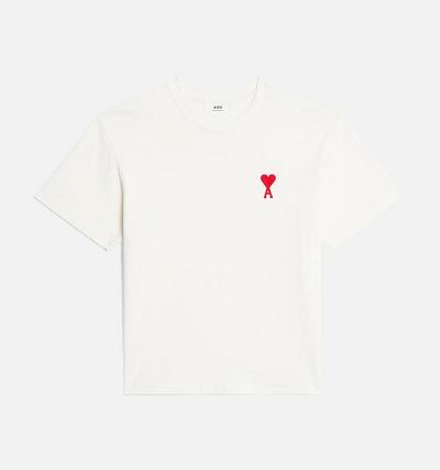 Ami Paris Ami de Coeur Men's T Shirts White | ami-NZ242