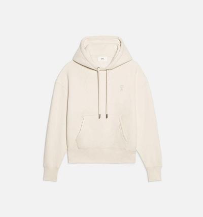 Ami Paris Ami de Coeur Women's Hoodies Beige | ami-NZ362