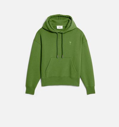 Ami Paris Ami de Coeur Women's Hoodies Green | ami-NZ170