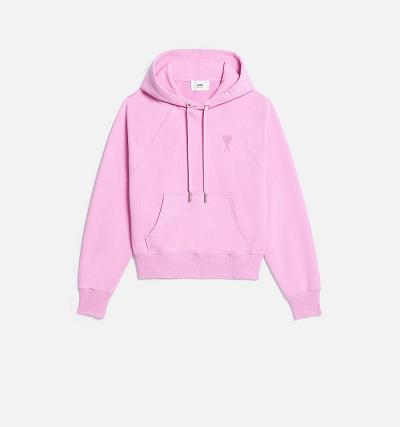 Ami Paris Ami de Coeur Women's Hoodies Pink | ami-NZ468