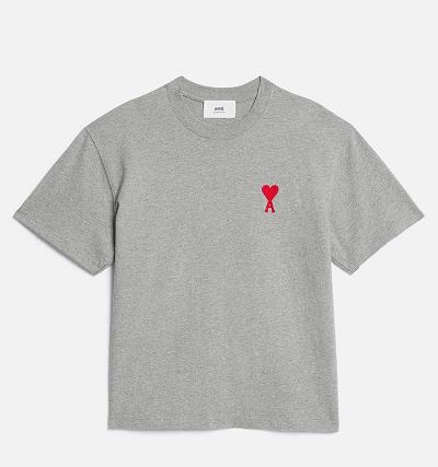 Ami Paris Ami de Coeur Women's T Shirts Grey | ami-NZ463