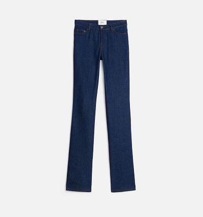 Ami Paris Bootcut Fit Women's Denim Navy | ami-NZ368