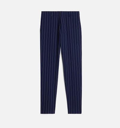 Ami Paris Cigarette Fit Men's Pants Navy | ami-NZ502