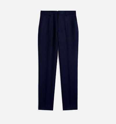 Ami Paris Cigarette Fit Women's Pants Navy | ami-NZ322