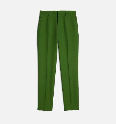 Ami Paris Cigarette Fit Women's Suits Green | ami-NZ326