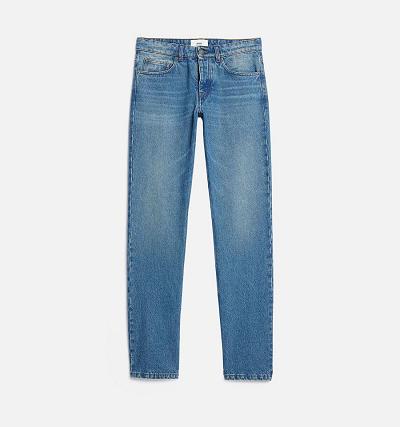 Ami Paris Tapered Fit Men's Denim Blue | ami-NZ364