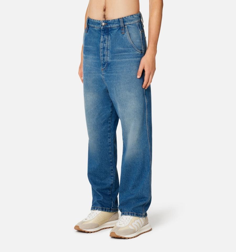 Ami Paris Alex Fit Men's Denim Blue | ami-NZ363