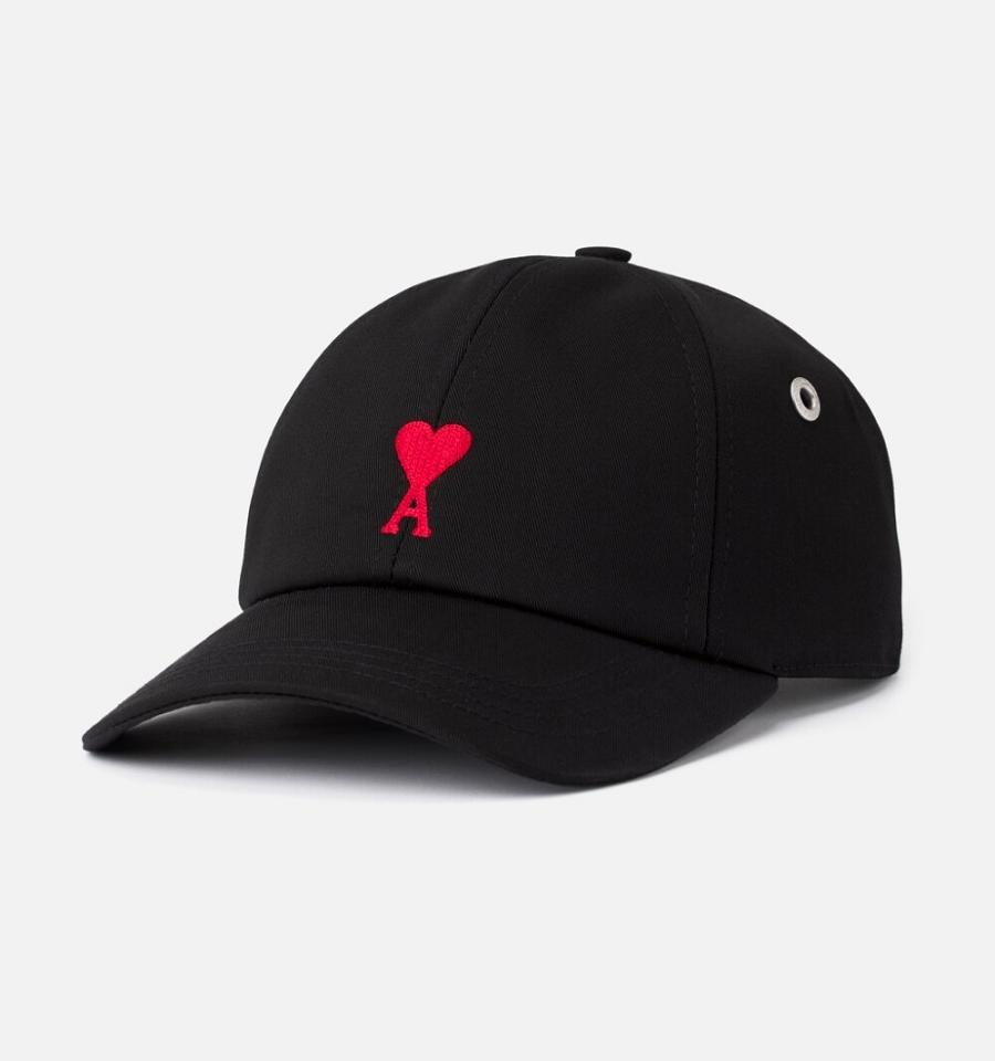 Ami Paris Ami De Coeur Embroidery Caps Black | ami-NZ161