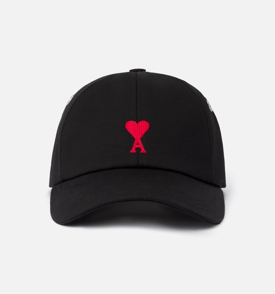 Ami Paris Ami De Coeur Embroidery Caps Black | ami-NZ161