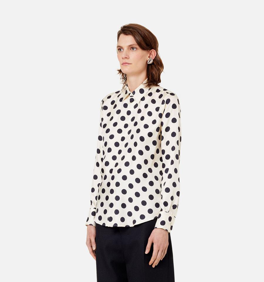 Ami Paris Ami Fit Women's Shirts White / Navy | ami-NZ228