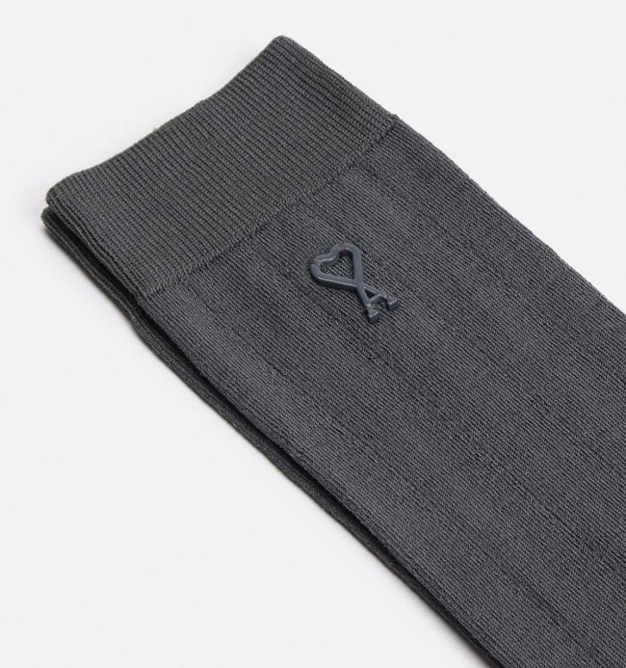 Ami Paris Ami Socks In Silk Socks Grey | ami-NZ305