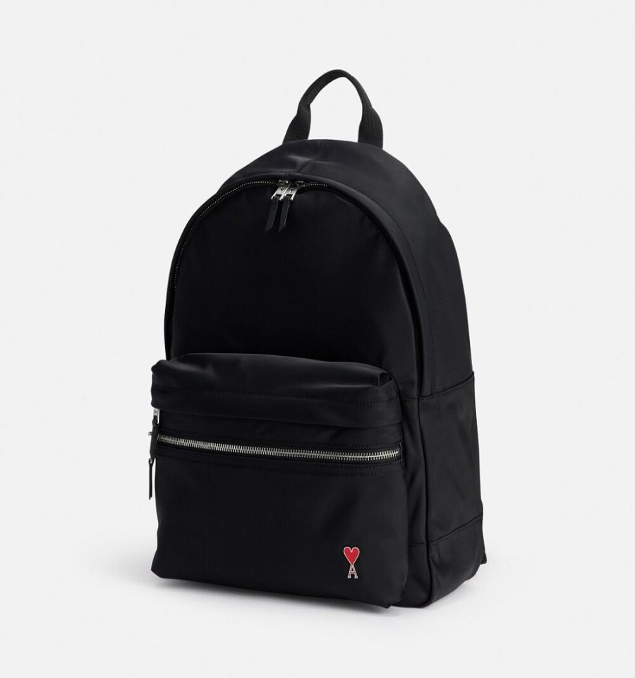 Ami Paris Ami de Coeur Backpacks Black | ami-NZ549