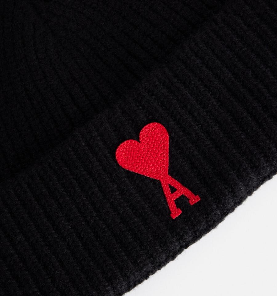 Ami Paris Ami de Coeur Beanies Black | ami-NZ168