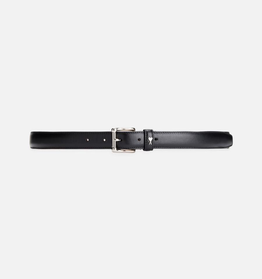 Ami Paris Ami de Coeur Belt 25 Mm Belts Black | ami-NZ432