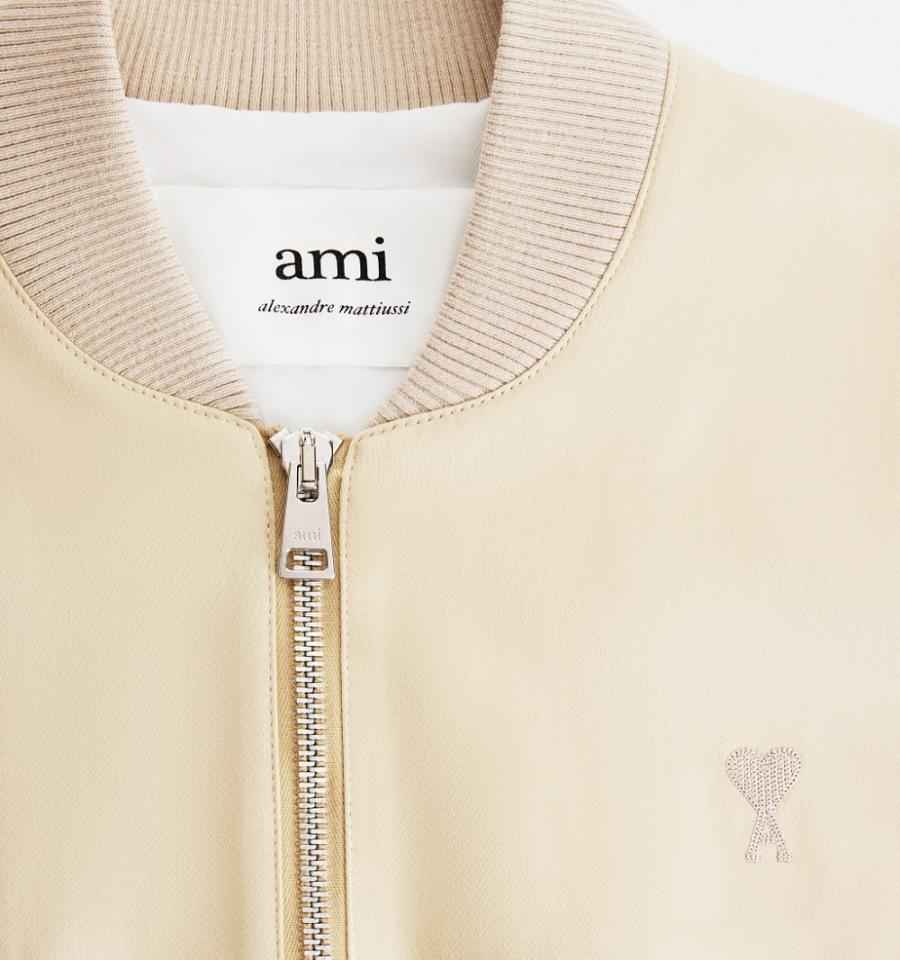 Ami Paris Ami de Coeur Bomber Men's Jackets Khaki | ami-NZ342