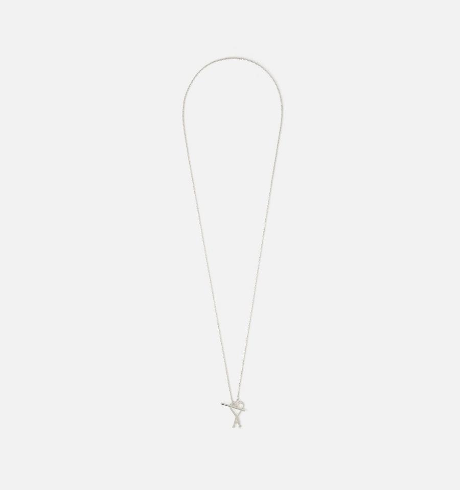 Ami Paris Ami de Coeur Chain Necklace Jewelry Silver | ami-NZ108