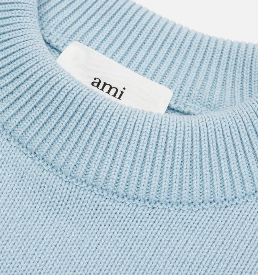 Ami Paris Ami de Coeur Crewneck Women's Sweaters Blue | ami-NZ224