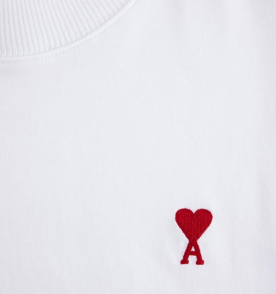 Ami Paris Ami de Coeur Long Sleeves Men's T Shirts White | ami-NZ148