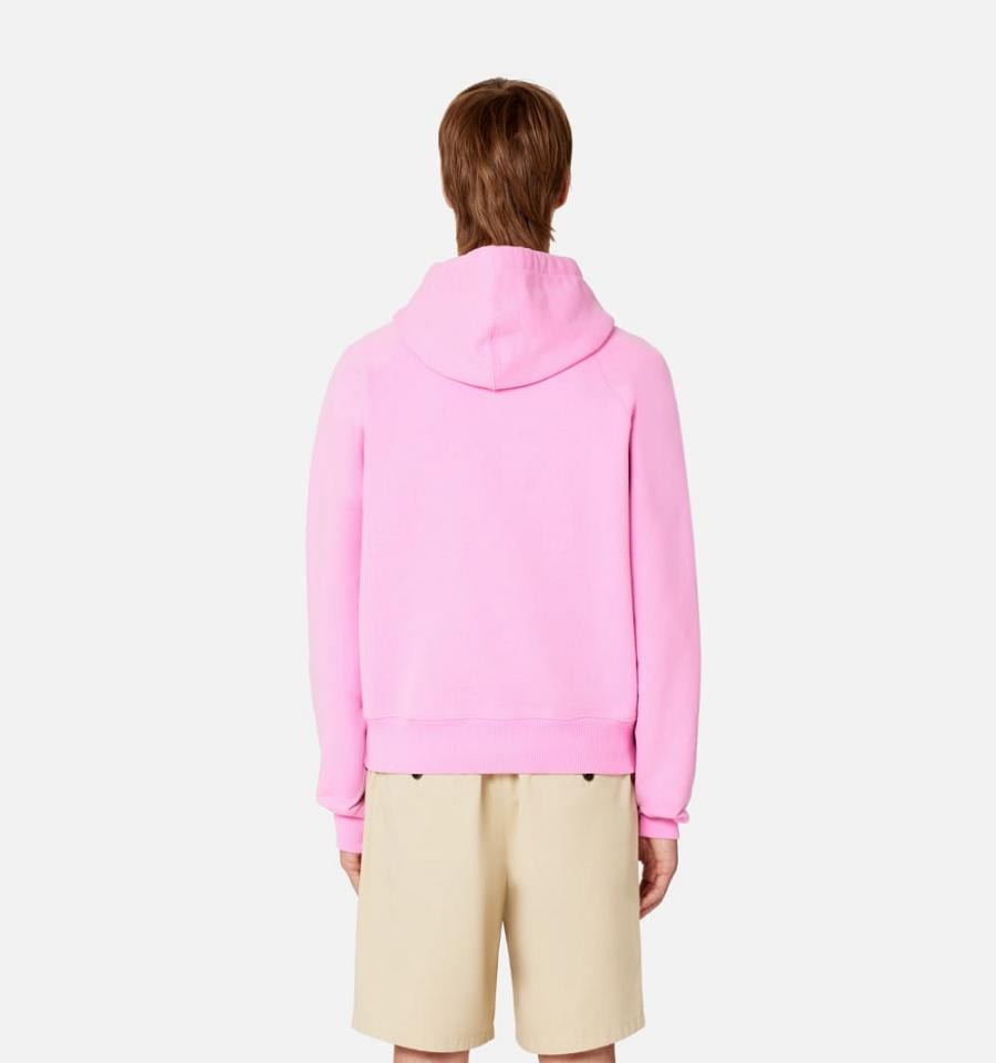 Ami Paris Ami de Coeur Men's Hoodies Pink | ami-NZ178