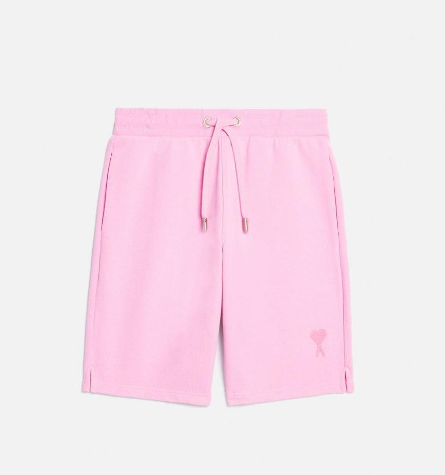 Ami Paris Ami de Coeur Men\'s Shorts Pink | ami-NZ175