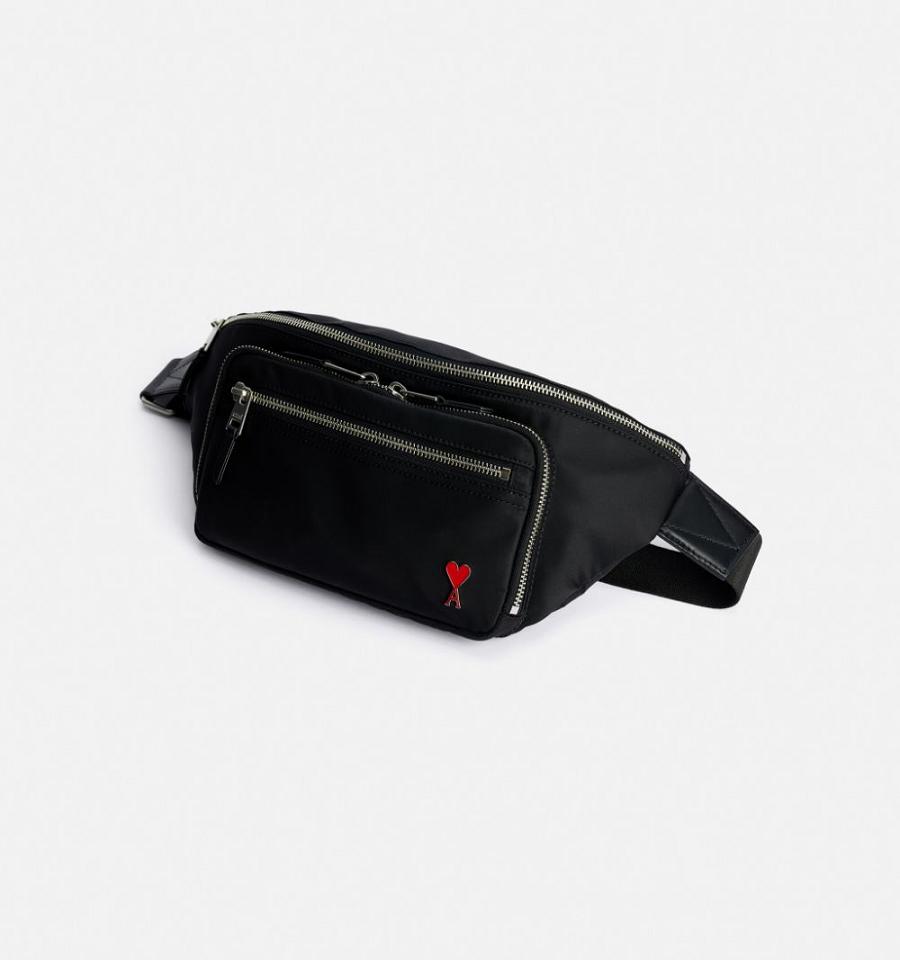 Ami Paris Ami de Coeur Waist Bags Black | ami-NZ591