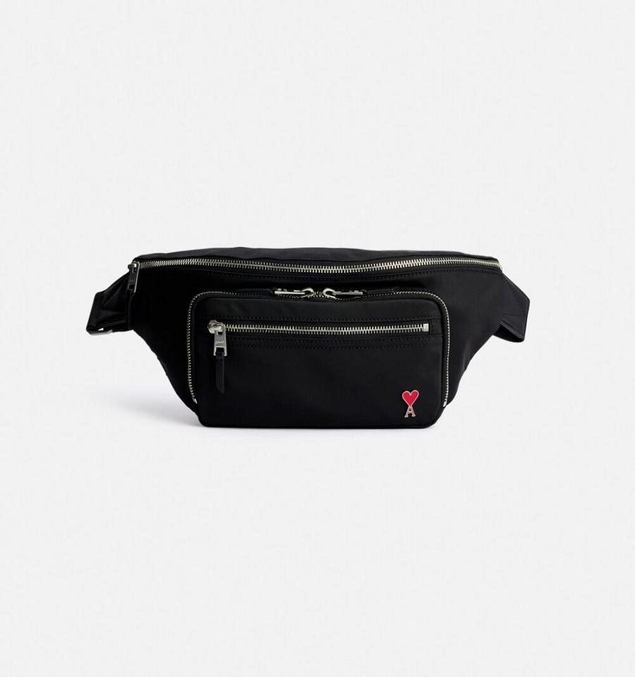 Ami Paris Ami de Coeur Waist Bags Black | ami-NZ591