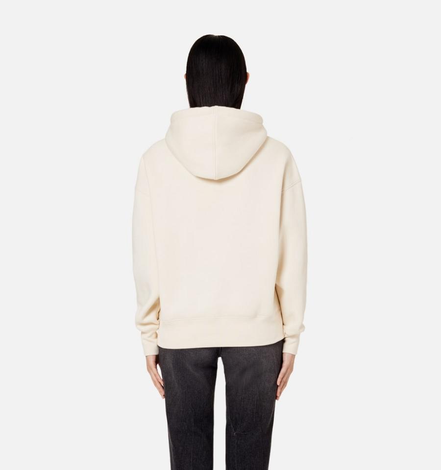 Ami Paris Ami de Coeur Women's Hoodies Beige | ami-NZ362