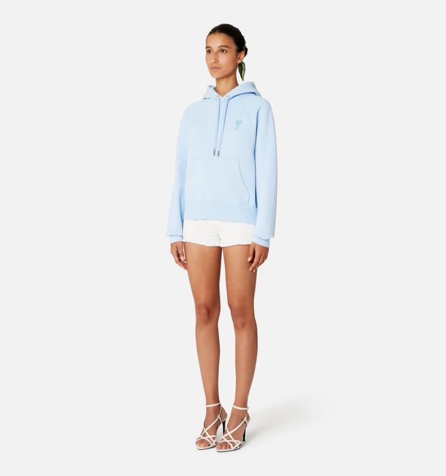 Ami Paris Ami de Coeur Women's Hoodies Blue | ami-NZ526