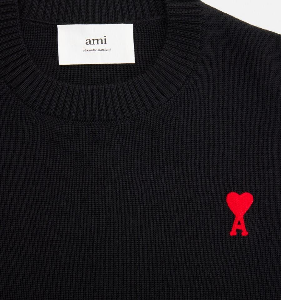 Ami Paris Ami de Coeur Women's Sweaters Black | ami-NZ552