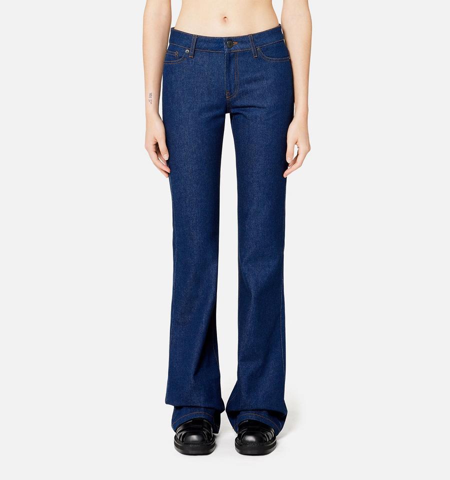 Ami Paris Bootcut Fit Women's Denim Navy | ami-NZ368