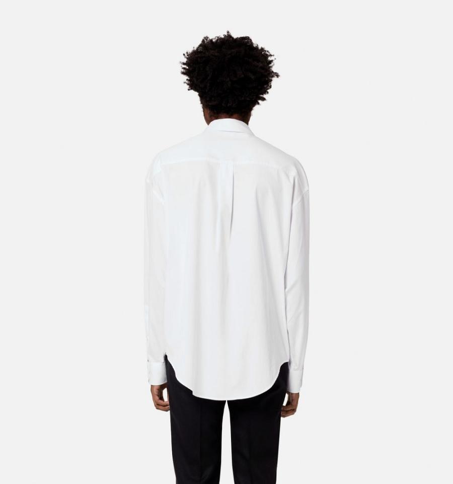 Ami Paris Boxy Fit Men's Shirts White | ami-NZ425