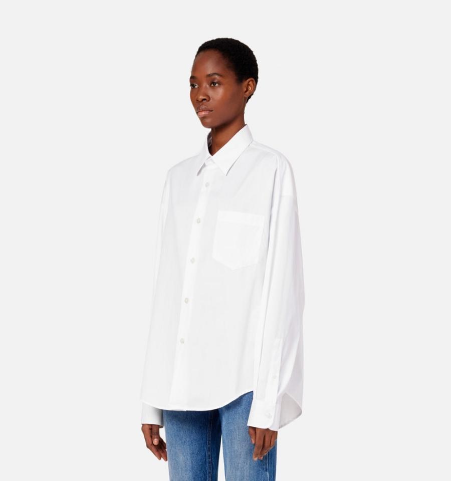 Ami Paris Boxy Fit Women's Shirts White | ami-NZ617