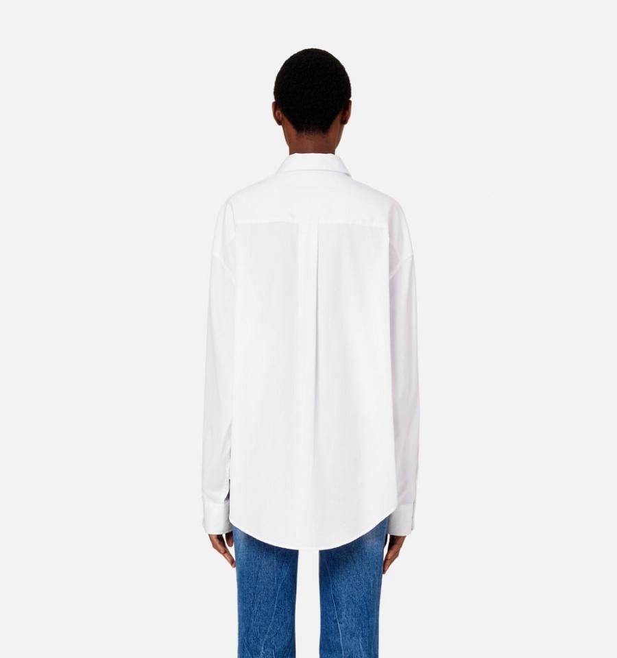 Ami Paris Boxy Fit Women's Shirts White | ami-NZ617