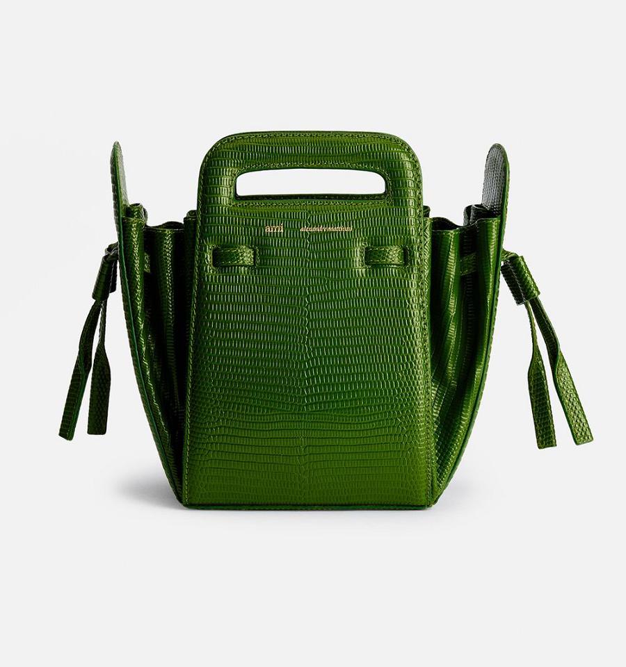 Ami Paris Bucket Accordéon Bags Green | ami-NZ490