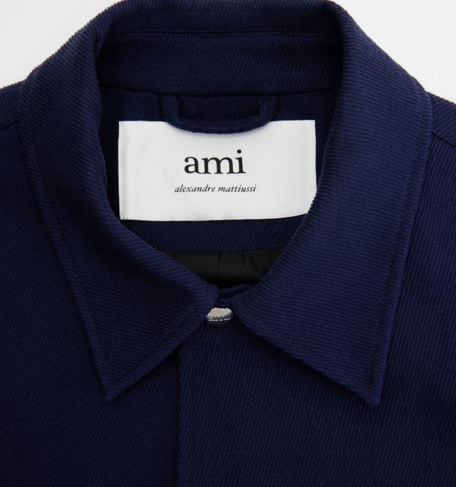 Ami Paris Buttoned Men's Jackets Navy | ami-NZ449