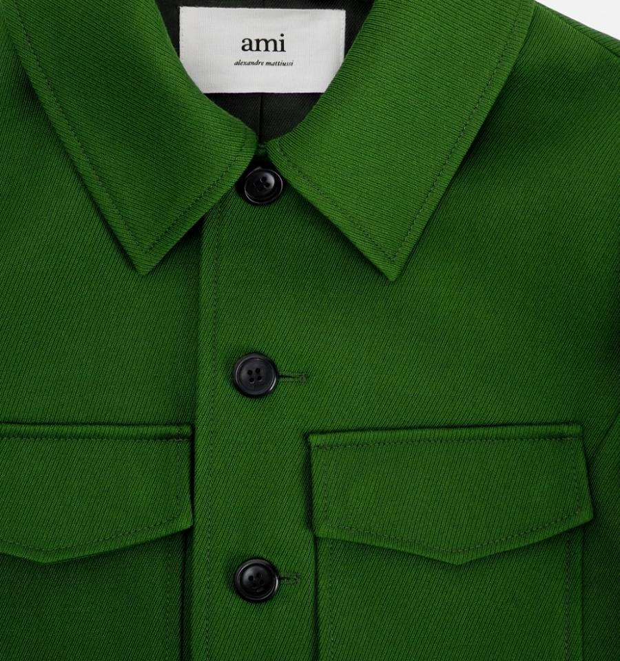 Ami Paris Buttoned Women's Jackets Green | ami-NZ181