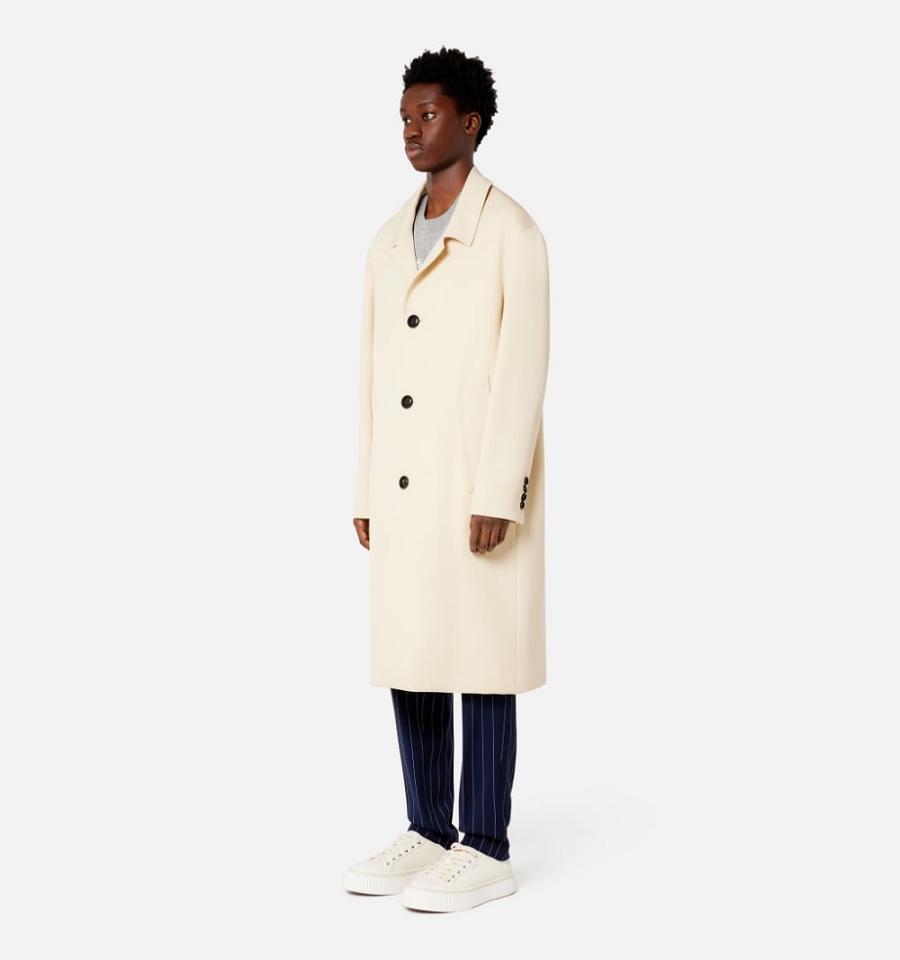 Ami Paris Car Men's Coats Beige | ami-NZ262