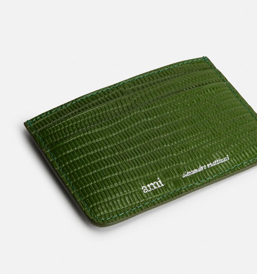 Ami Paris Card Holder Card Case Green | ami-NZ244