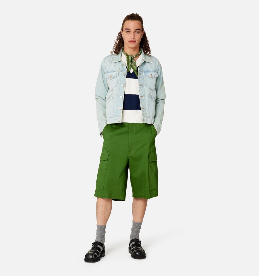 Ami Paris Cargo Men's Shorts Green | ami-NZ543