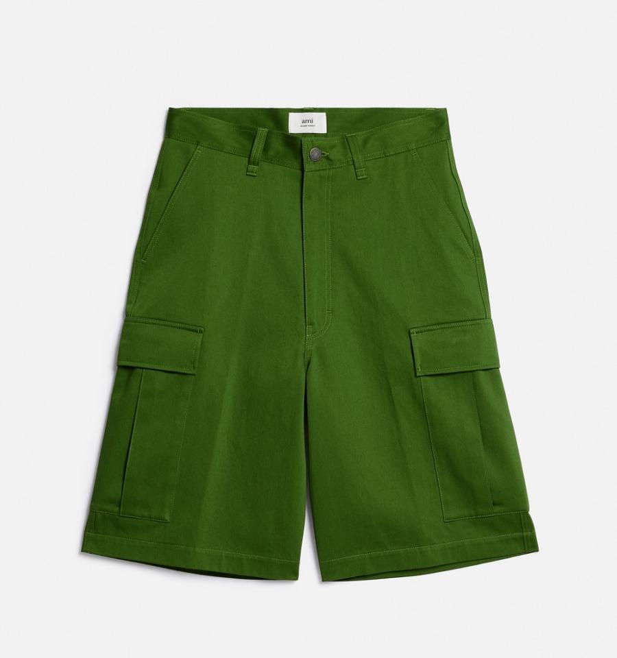 Ami Paris Cargo Men\'s Shorts Green | ami-NZ543