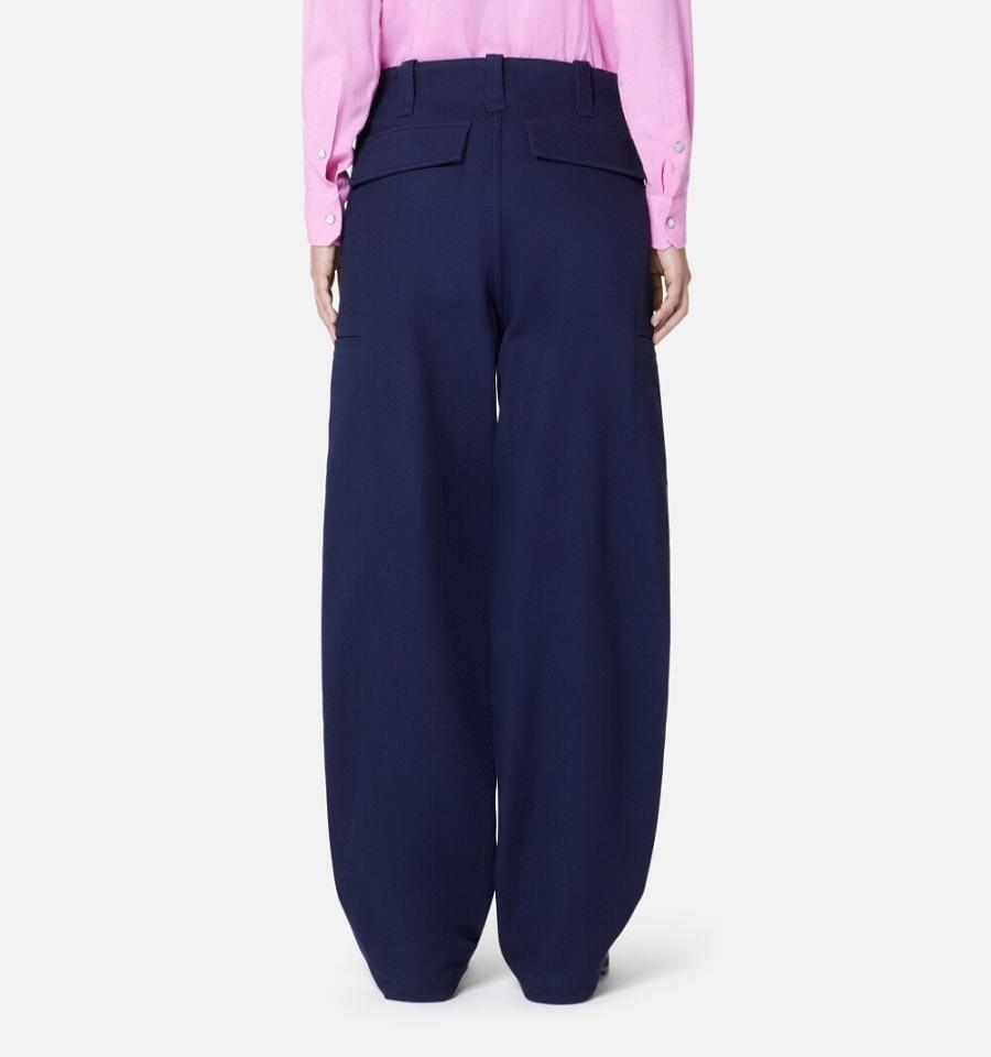 Ami Paris Cargo Women's Cargo Pants Navy | ami-NZ258