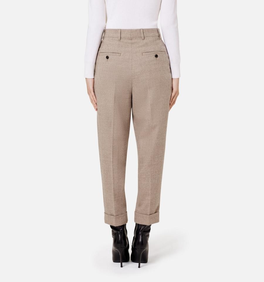 Ami Paris Carrot Fit Women's Pants Khaki | ami-NZ275