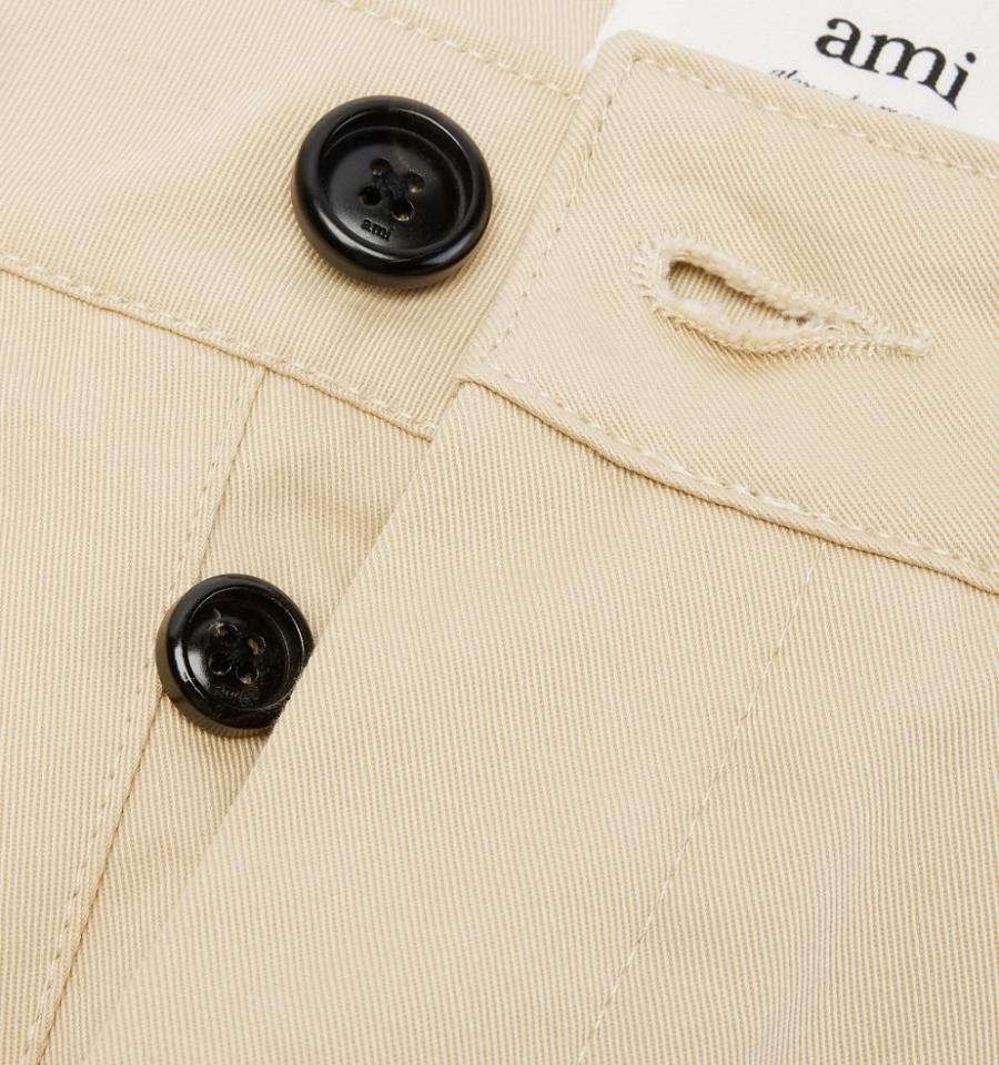 Ami Paris Chino Men's Shorts Khaki | ami-NZ107