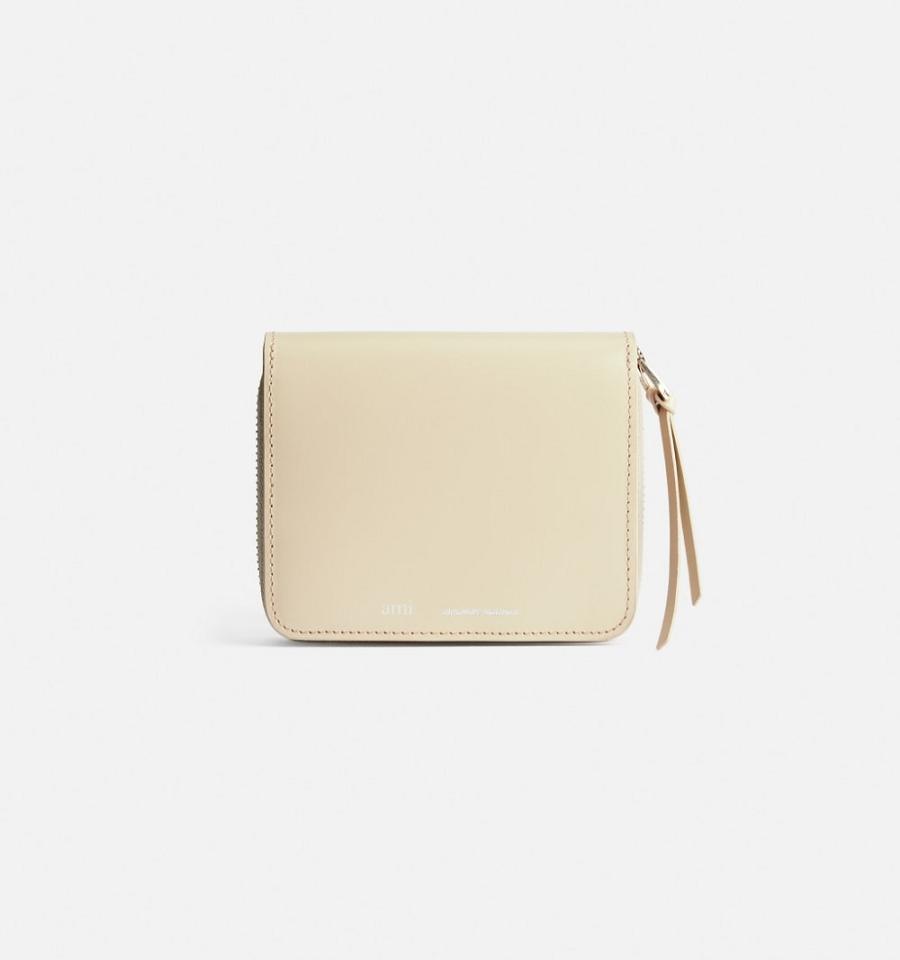 Ami Paris Compact Wallets Beige | ami-NZ420