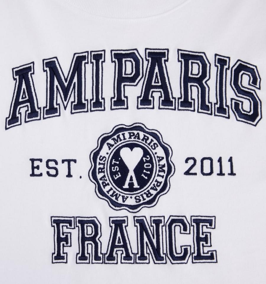 Ami Paris Cropped Amiparis France Women's T Shirts White | ami-NZ162